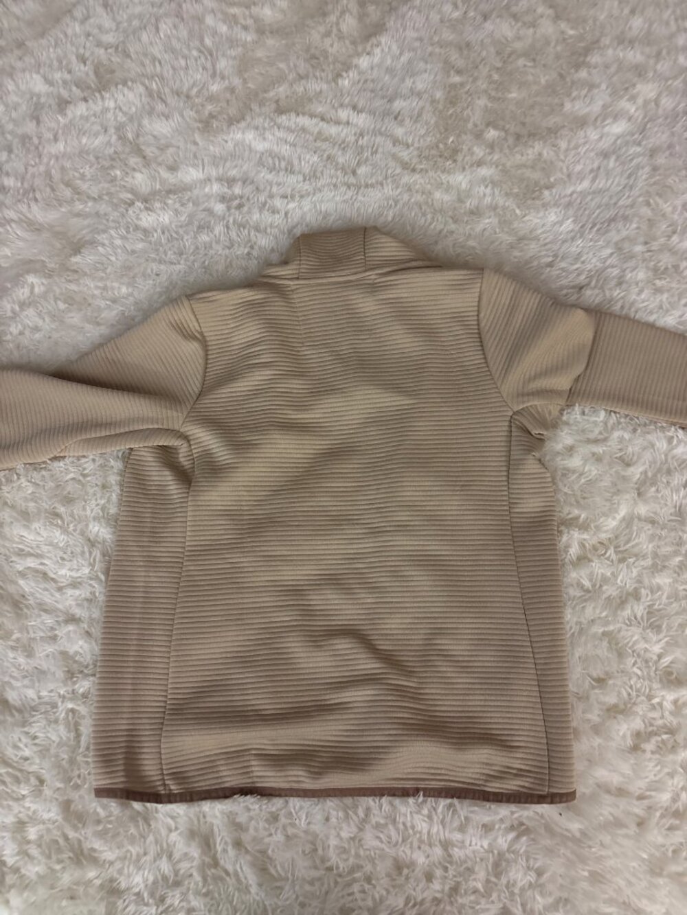 AKHG Womens Blackburn Full Zip Hoodie Beige Performance Fleece S Ribbed Design - Picture 13 of 14